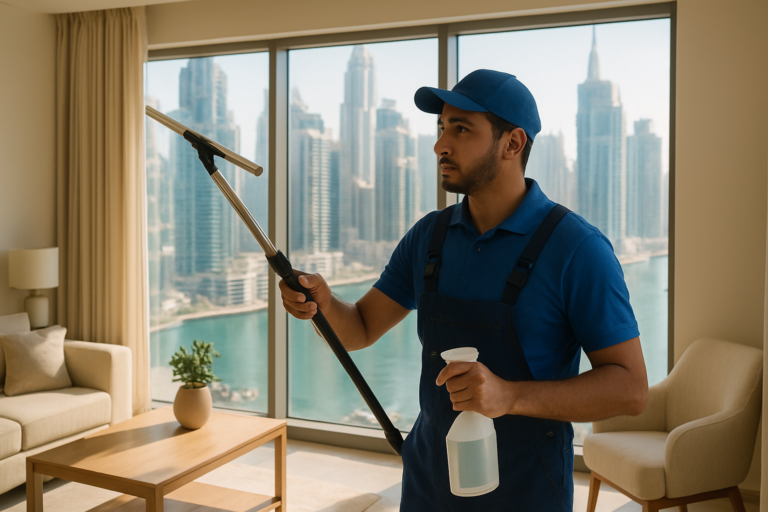 تنظيف واجهات زجاجية بدبي مارينا: دليل شامل