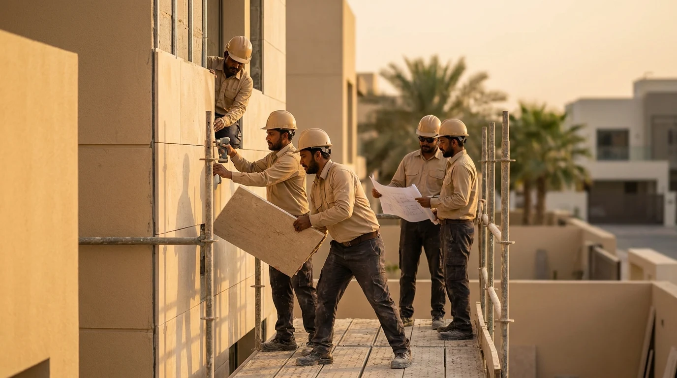تنظيف واجهات حجر (صاروخ/رمل) في الإمارات 1